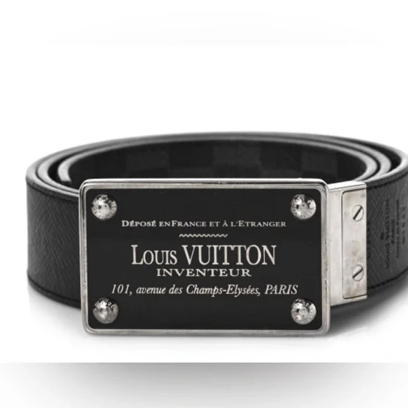 ❗️SOLD❗️Authentic Louis Vuitton Damier Graphite Canvas Inventeur Reversible Belt - Picture 10 of 10